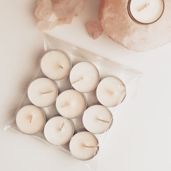 9 unidades Tealights 100% naturais